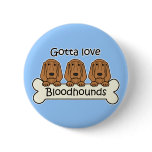 Three Bloodhounds buttons