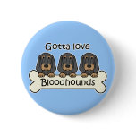 Three Bloodhounds buttons