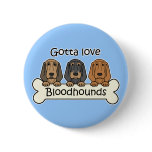 Three Bloodhounds buttons