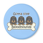 Three Bloodhounds Fridge Magnet
