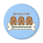 Three Bloodhounds magnets