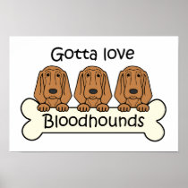 Three Bloodhounds Print