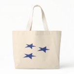 three blue stars icon tote bag