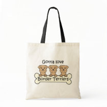 Three Border Terriers Canvas Bags