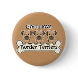 Three Border Terriers buttons