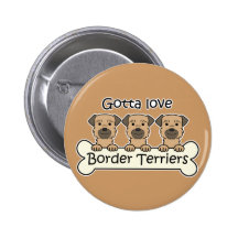 Three Border Terriers Buttons
