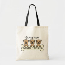 Three Border Terriers Canvas Bags