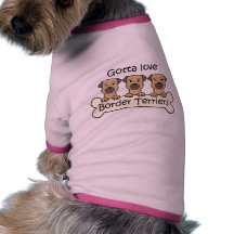 Three Border Terriers Doggie Tee Shirt