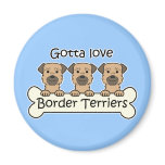 Three Border Terriers Refrigerator Magnet