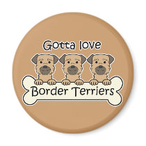 Three Border Terriers Refrigerator Magnets