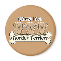 Three Border Terriers Refrigerator Magnets