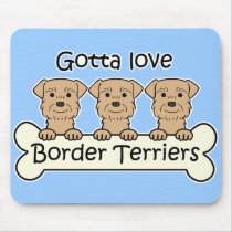 Three Border Terriers Mouse Pad
