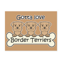 Three Border Terriers Postcard