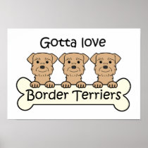 Three Border Terriers Poster