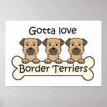 Three Border Terriers Print