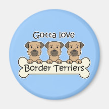 Three Border Terriers Refrigerator Magnet