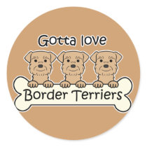 Three Border Terriers Sticker