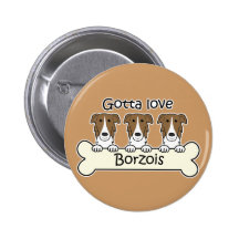 Three Borzois Buttons