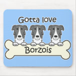 Three Borzois Mouse Pads