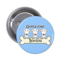 Three Borzois Pinback Button