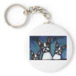 Three Boston Terriers design Key Chains