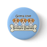 Three Brittany Spaniels buttons