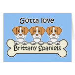 Three Brittany Spaniels cards