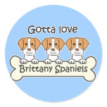 Three Brittany Spaniels stickers