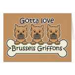 Three Brussels Griffons Card