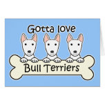Three Bull Terriers cards