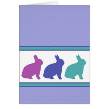 Three Bunnies Easter Greeting Card