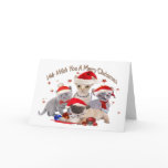 Three Cats and a Pug Christmas Cards