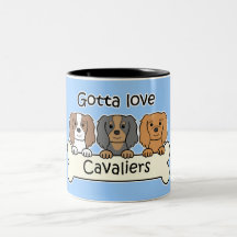 Three Cavalier King Charles Spaniels Coffee Mug
