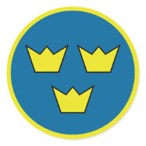 "Three Crowns" Round Sticker