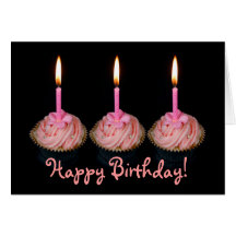 Three Cupcakes Birthday Card