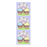 three cute little cupcakes bookmark business cards