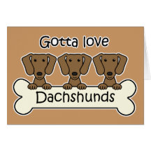 Three Dachshunds Greeting Card