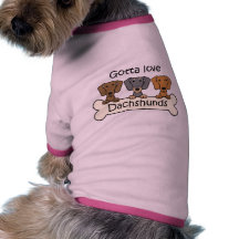 Three Dachshunds Pet Tshirt
