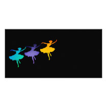 Three Dancers on Black Customised Photo Card