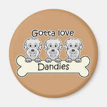 Three Dandie Dinmont Terriers Fridge Magnets