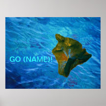 Three-Dimensional Big Island and Ocean Poster