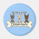 Three Dobermans Fridge Magnets