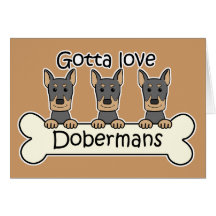 Three Dobermans Greeting Card