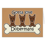 Three Dobermans Greeting Cards