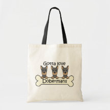 Three Dobermans Tote Bags