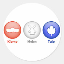 Three Dutch Icons Round Sticker
