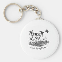 Three Dying Flowers Keychain