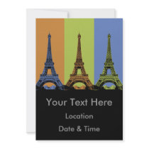 Three Eiffel Towers in Paris