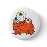 three eyeballs monster pinback button