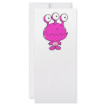 three eyed happy monster  hot pink rack cards